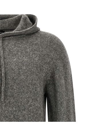 Grey virgin wool and camel hooded sweater ROBERTO COLLINA | 253M40007M4018